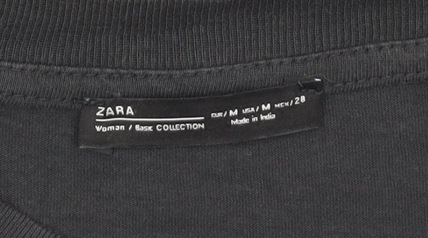 Zara Women's Black Basic Sleeveless T-Shirt M