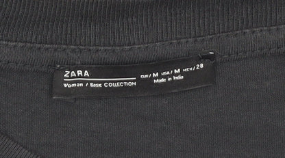 Zara Women's Black Basic Sleeveless T-Shirt M