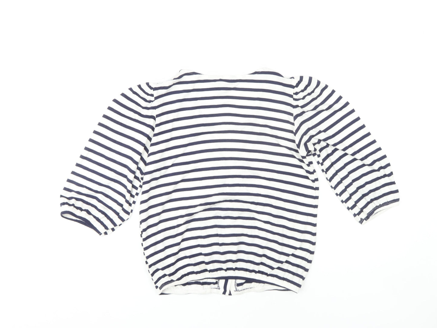 New Look Women's Blue Striped 3/4 Sleeve Cardigan Size 8