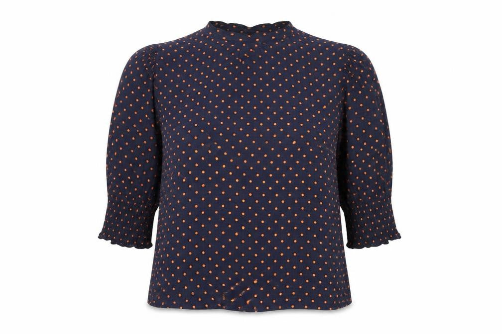 Zara Women’s Blue Polka Dot 3/4 Sleeve Blouse