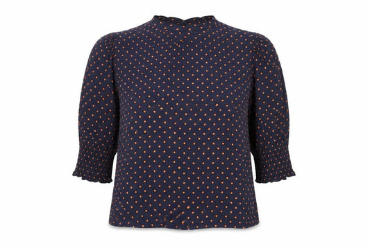 Zara Women’s Blue Polka Dot 3/4 Sleeve Blouse