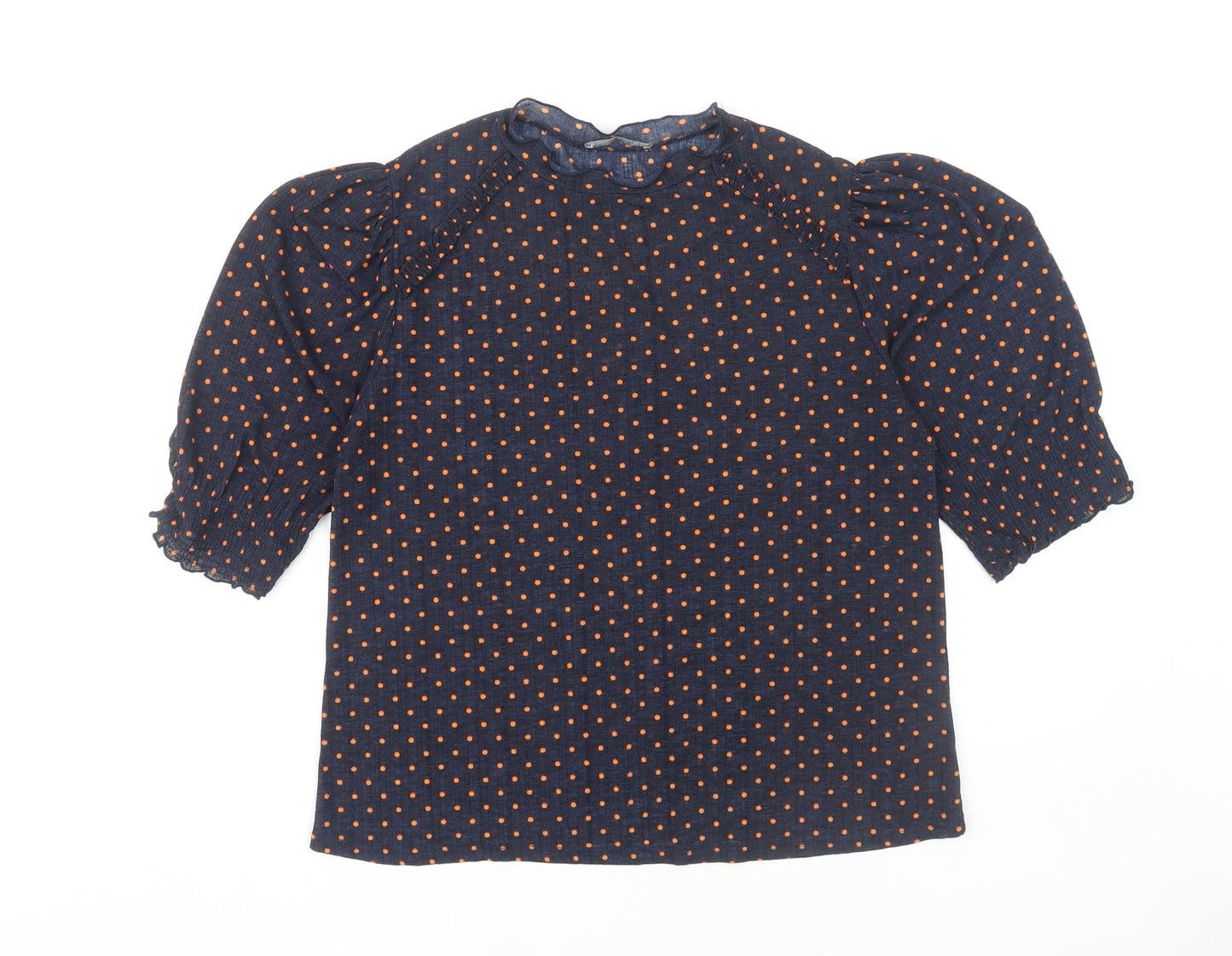 Zara Women’s Blue Polka Dot 3/4 Sleeve Blouse