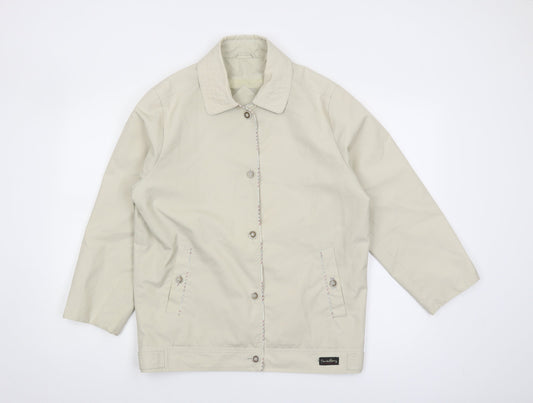 David Barry Women's Beige Button-Up Casual Jacket Size 10