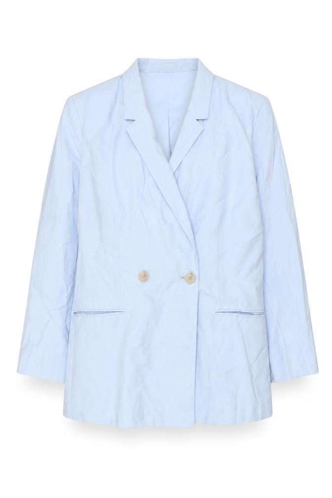 H&M Women's Blue Blazer Size M Double-Breasted Workwear