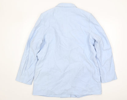 H&M Women's Blue Blazer Size M Double-Breasted Workwear