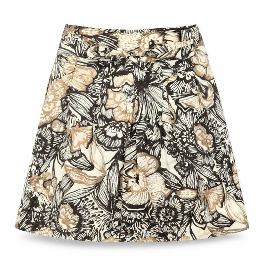 Mango Women's Multicoloured Floral Cotton Skirt, Size 6