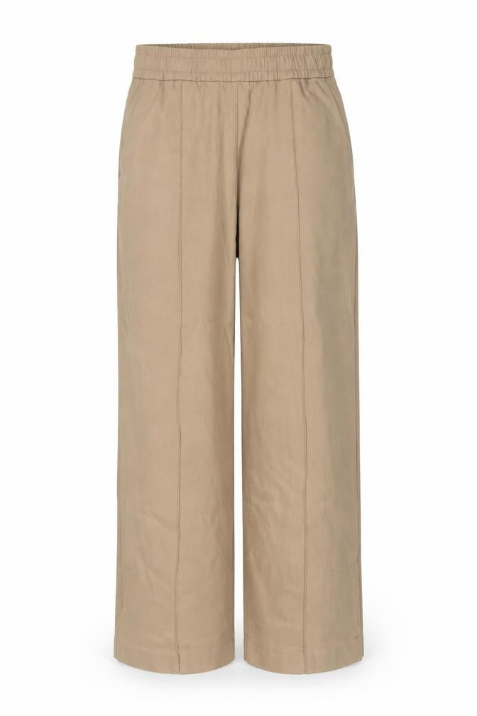 H&M Women's Beige Straight Trousers, Size M