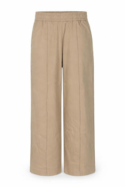 H&M Women's Beige Straight Trousers, Size M