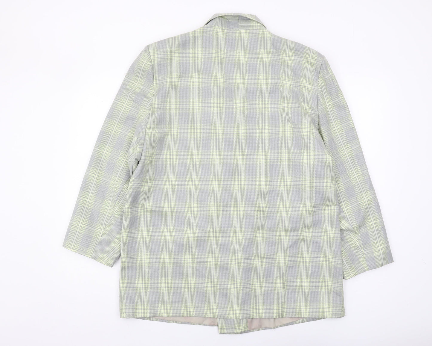 Katrin Women's Grey Plaid Blazer, Size 18, Double-Breasted
