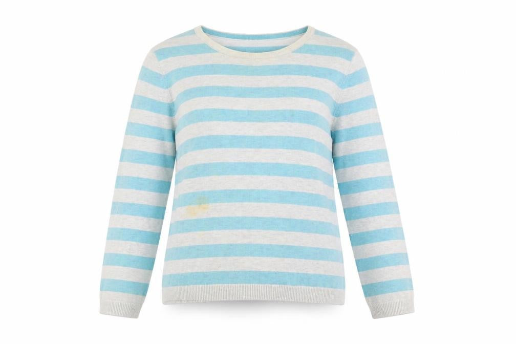 GAP Women's Blue Striped Cotton Pullover Jumper S