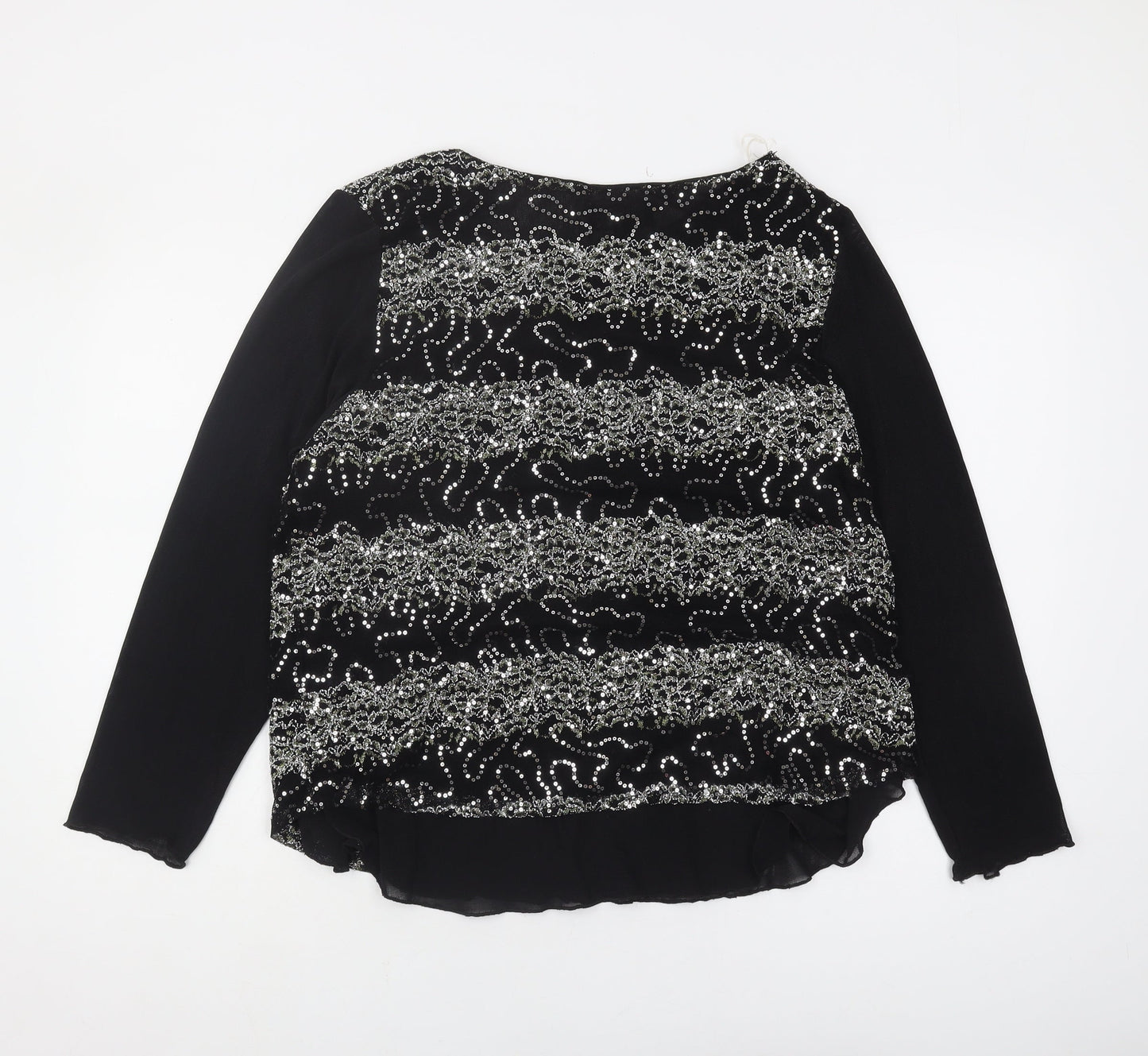 Saloos Women's Black Sequin Blouse - Plus Size 22