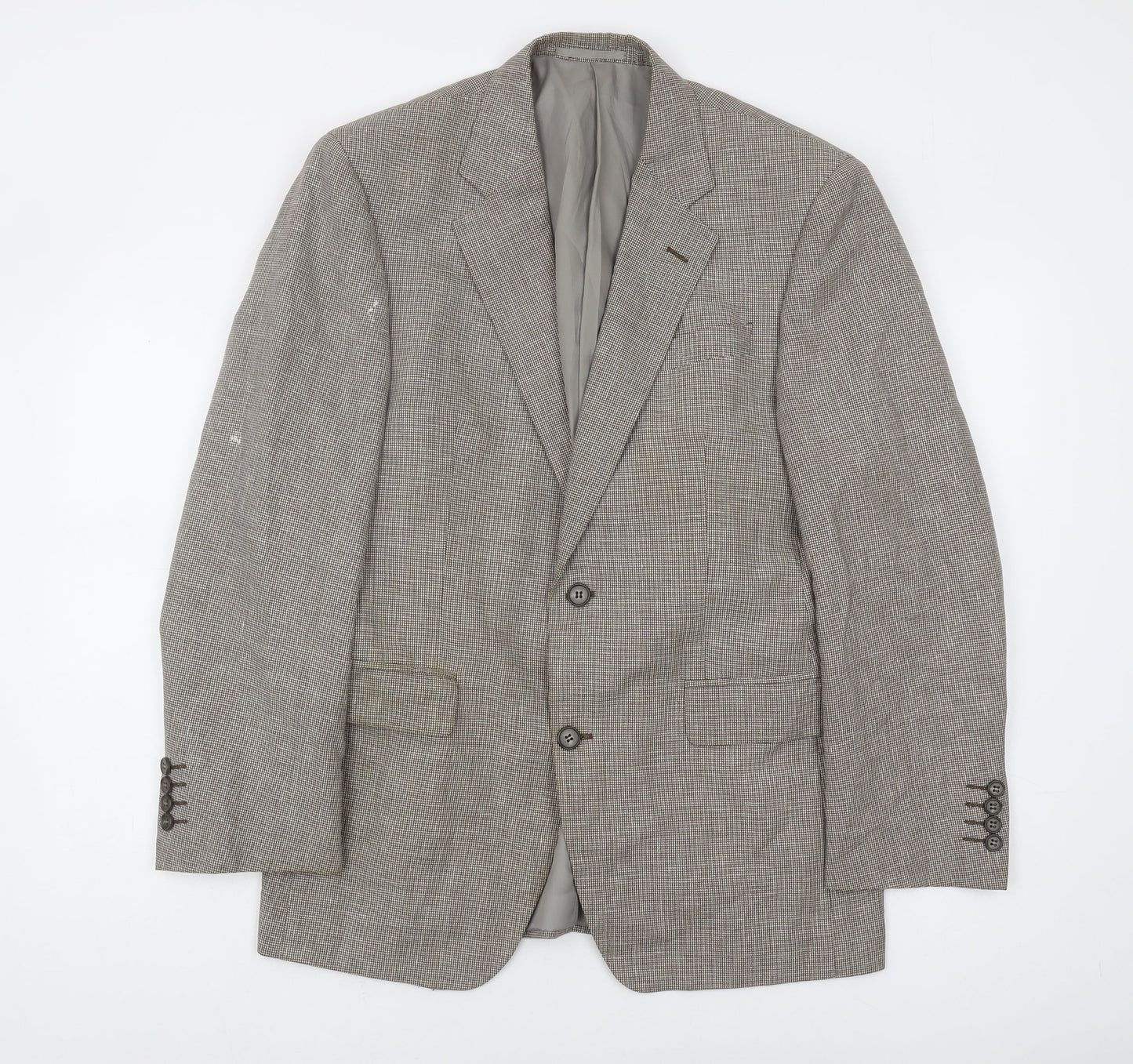 Marks and Spencer Men's Brown Check Blazer 38S
