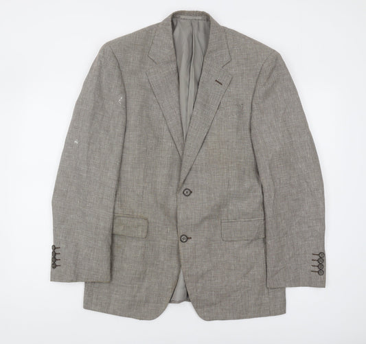 Marks and Spencer Men's Brown Check Blazer 38S