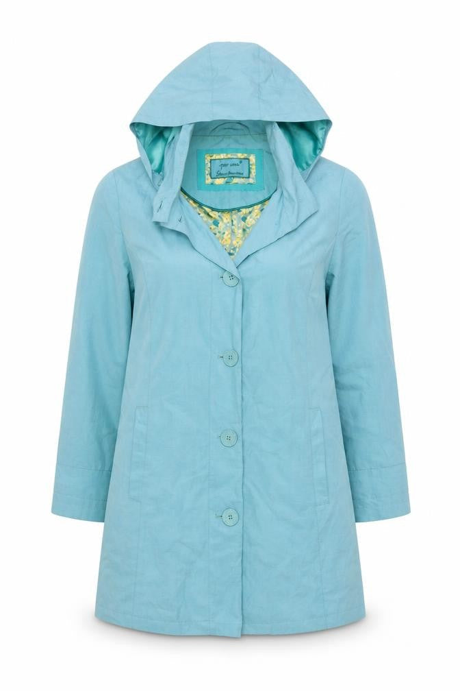 Marks and Spencer Women's Blue Hooded Coat Size 12