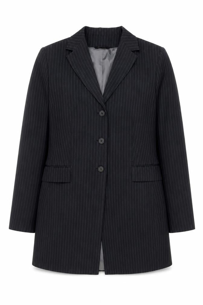 Dunnes Stores Women's Black Pinstripe Suit Jacket Size 14
