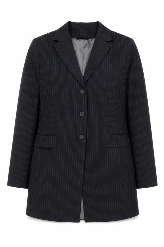 Dunnes Stores Women's Black Pinstripe Suit Jacket Size 14