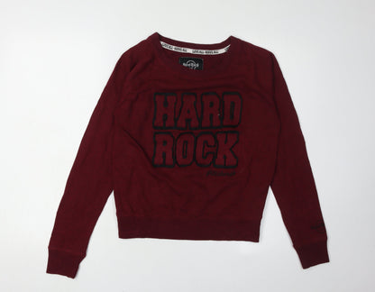 Hard Rock Cafe Women's Red Pullover Sweatshirt S