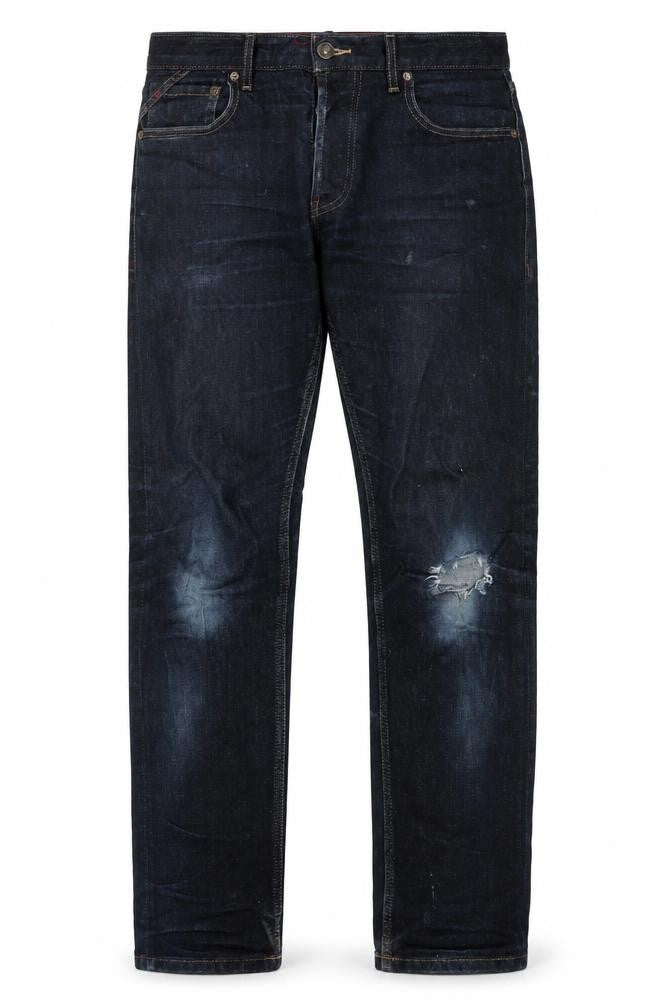 White Stuff Men's Blue 32R Straight Distressed Jeans