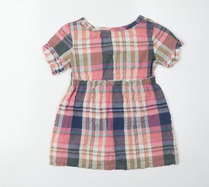 Back view of FatFace girls’ multicoloured plaid blouse, 11-12 years
