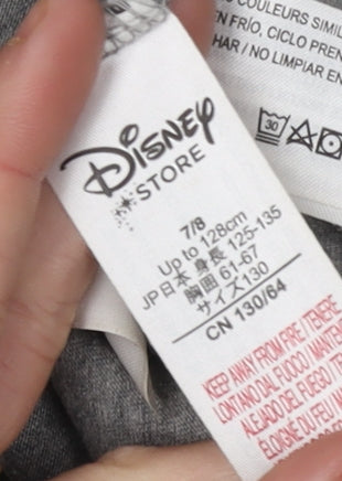 Close-up detail of Disney girls’ grey captain america sleeveless t-shirt 7-8 years