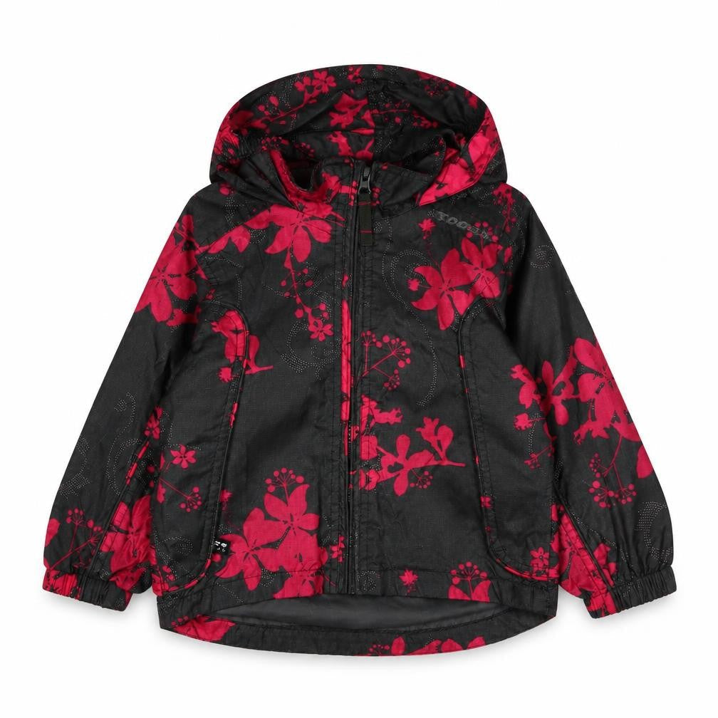 Tog24 Girls Floral Rain Coat, Black, 1 Year, Hooded Zip Jacket