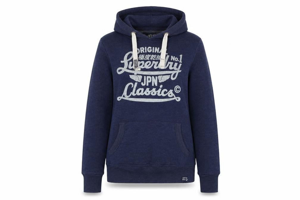 Superdry Women's Blue Hoodie, Medium, Classic Fit