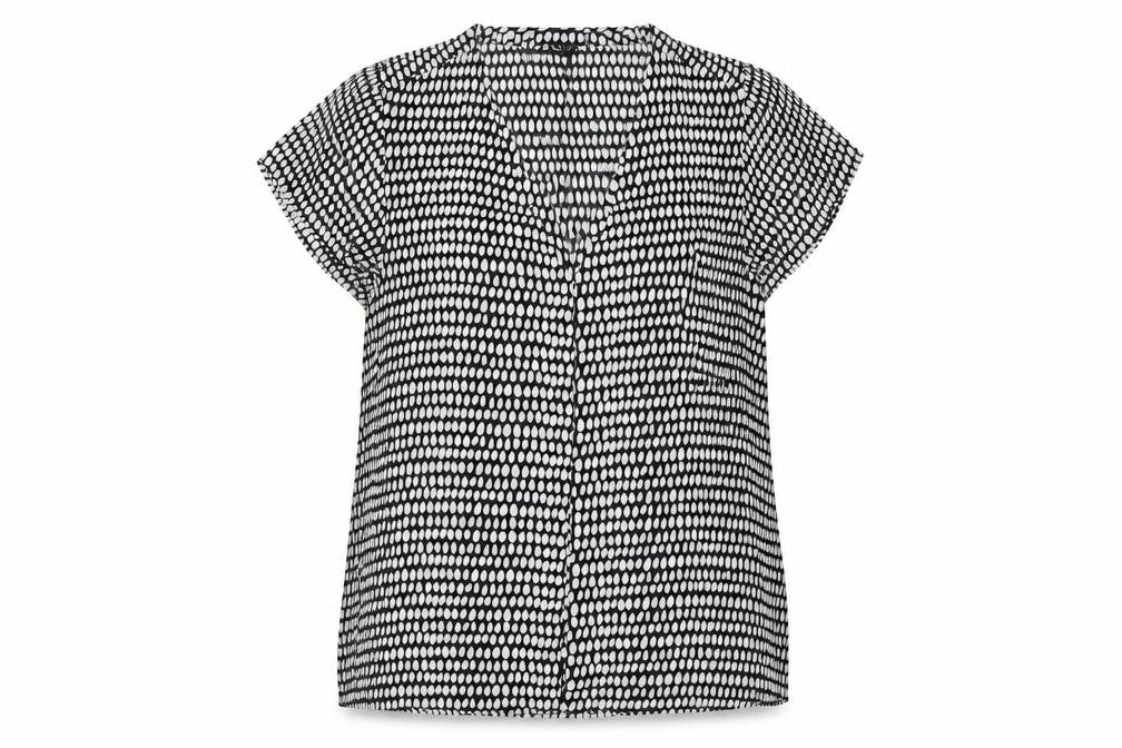 DKNY Women's Black & White Geometric Blouse