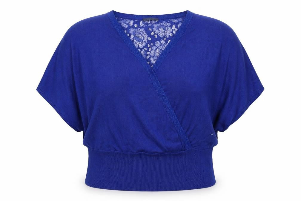 Oasis Women's Blue L Wrap Viscose Jumper
