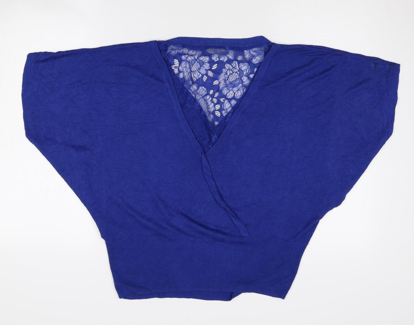 Oasis Women's Blue L Wrap Viscose Jumper