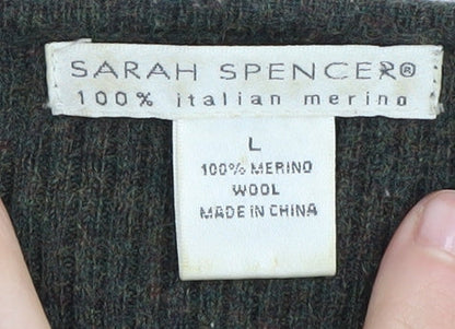 Sarah Spencer Women's Brown Wrap Jumper L