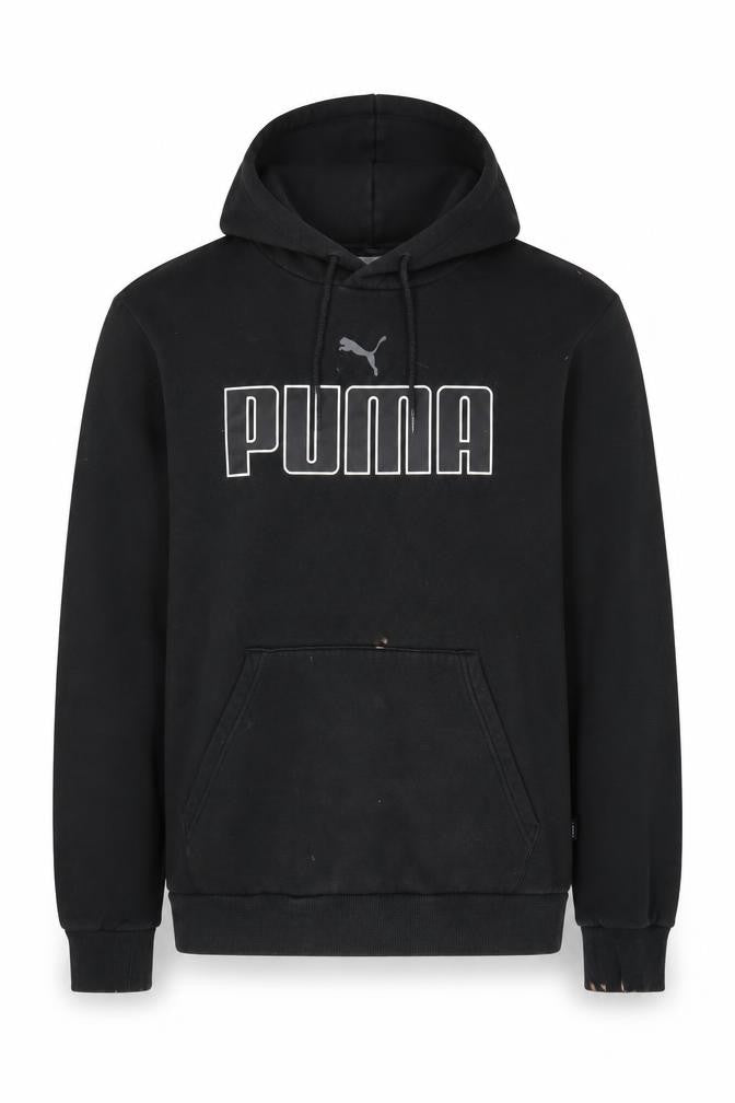 Puma Men's Black Medium Logo Pullover Hoodie