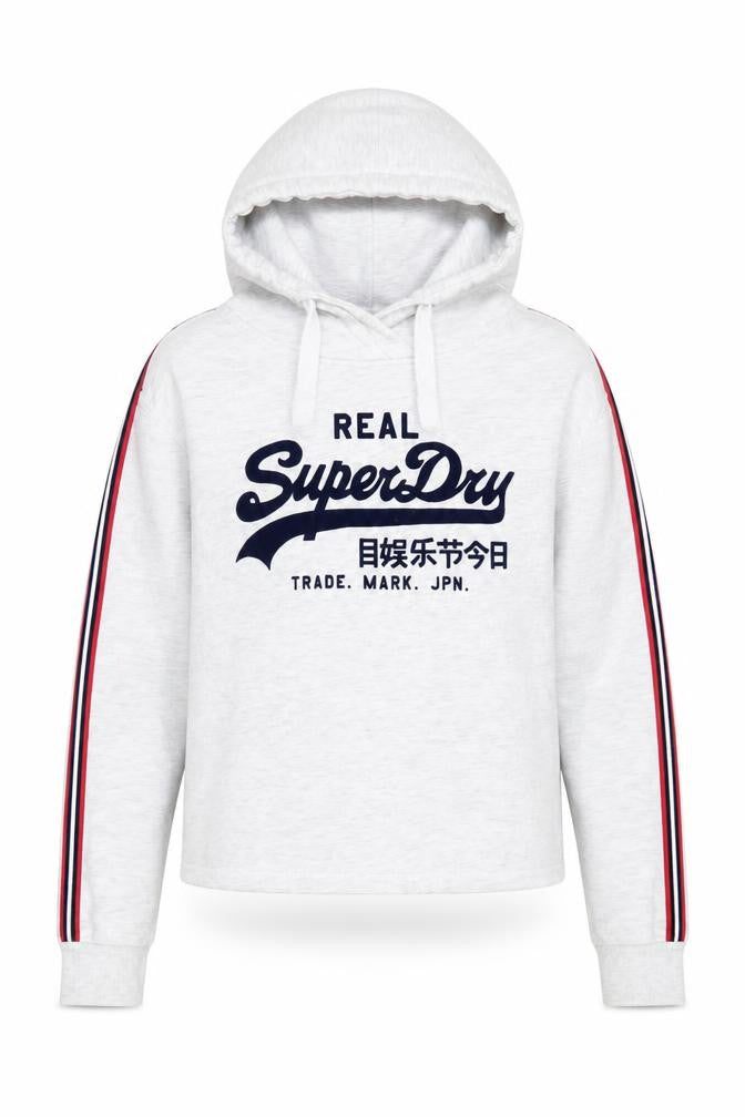 SuperDry Women's Grey Pullover Hoodie, Size 14