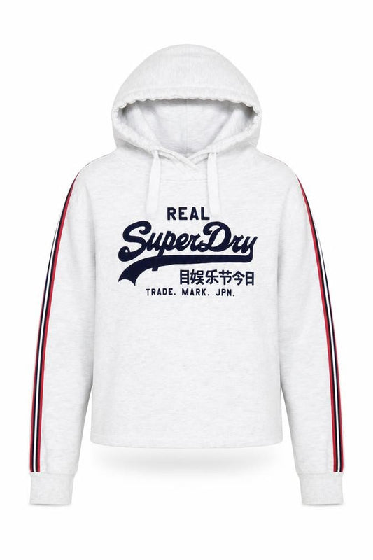 SuperDry Women's Grey Pullover Hoodie, Size 14