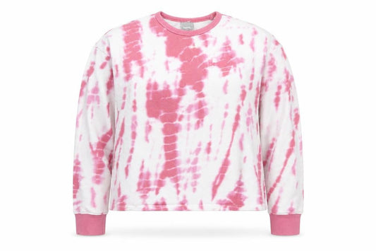 Front view of Bench girls’ pink tie-dye pullover sweatshirt xl