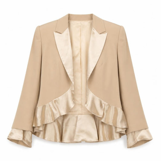 John Charles Women's Beige Blazer Size 14 Formal Notch Lapel