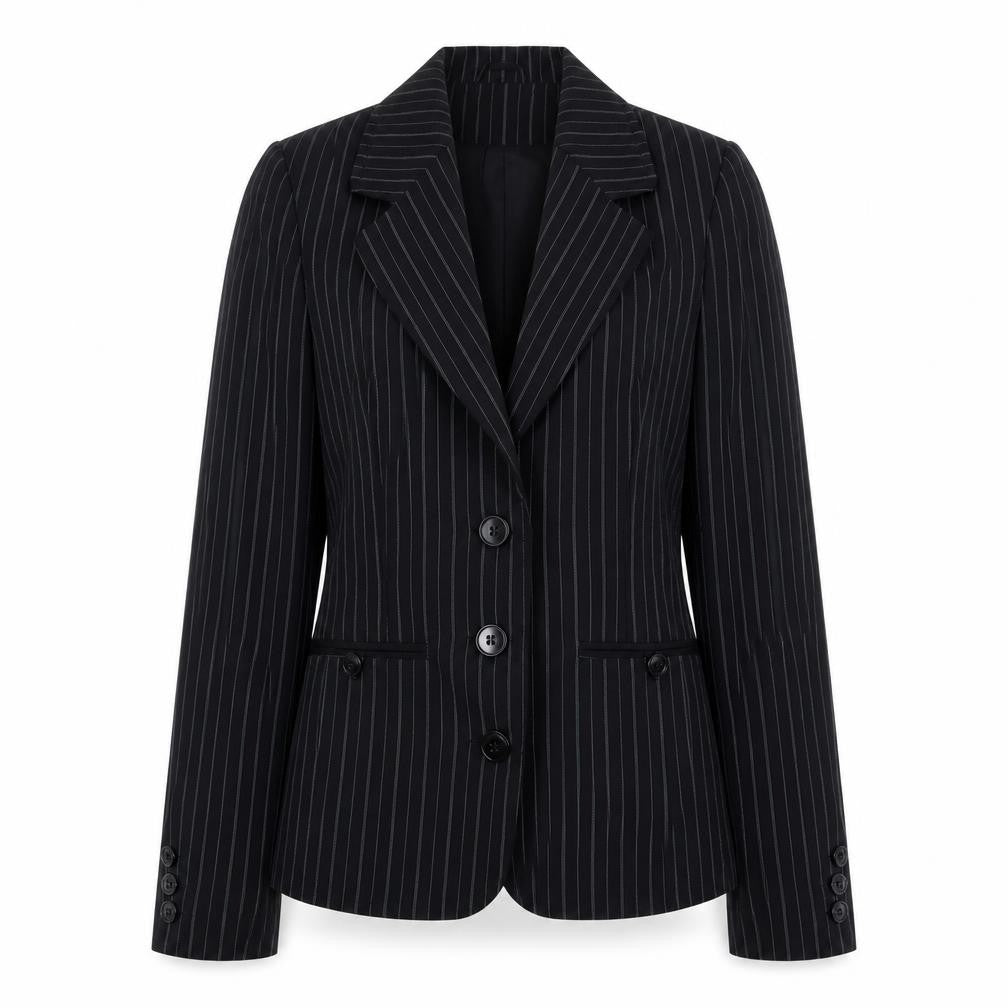 New Look Women's Black Pinstripe Suit Jacket Size 10