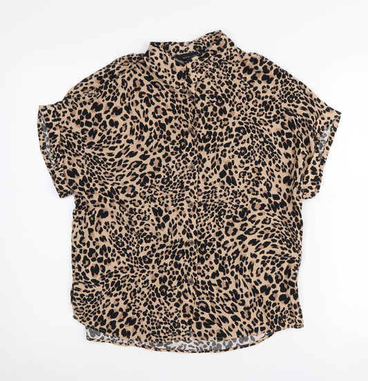New Look Women's Multicoloured Animal Print Blouse Size 6