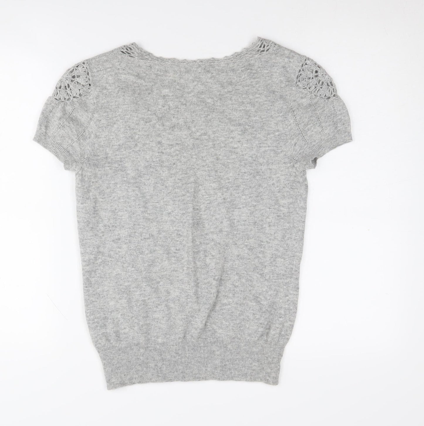 Rocha John Rocha Women's Grey V-Neck Jumper Size 10