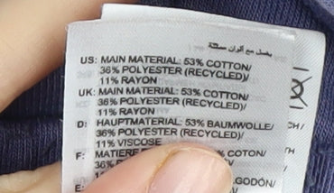 Brand and care label for Adidas Women's Blue Joggers M Elastic Waist Side Stripe