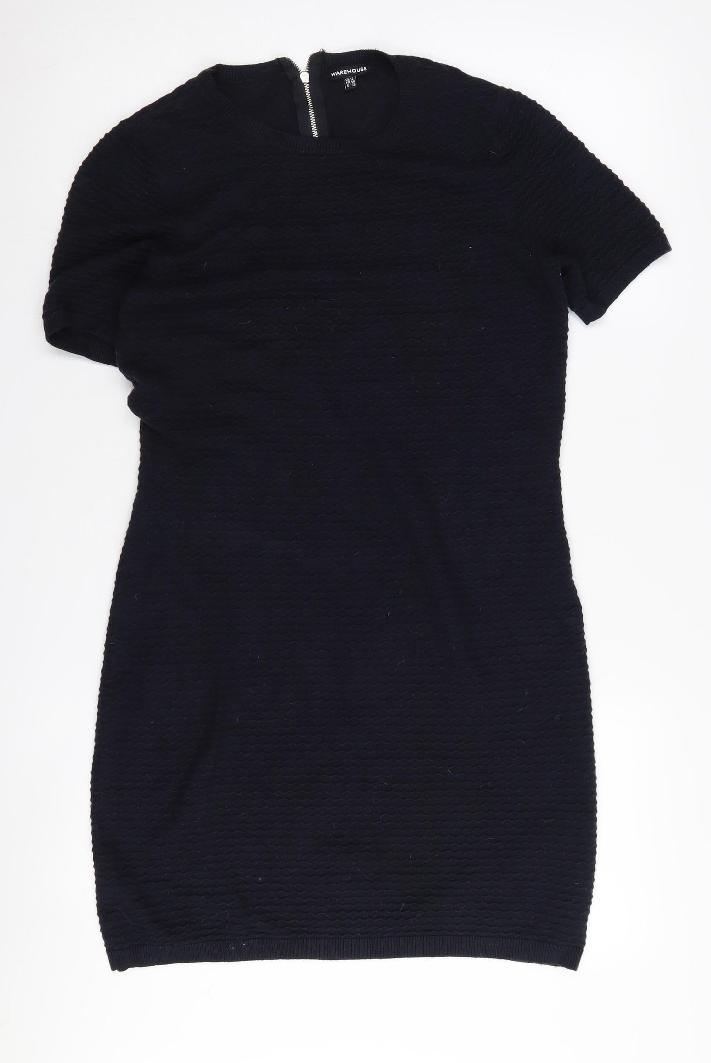 Warehouse Women's Black Knit Dress UK 12