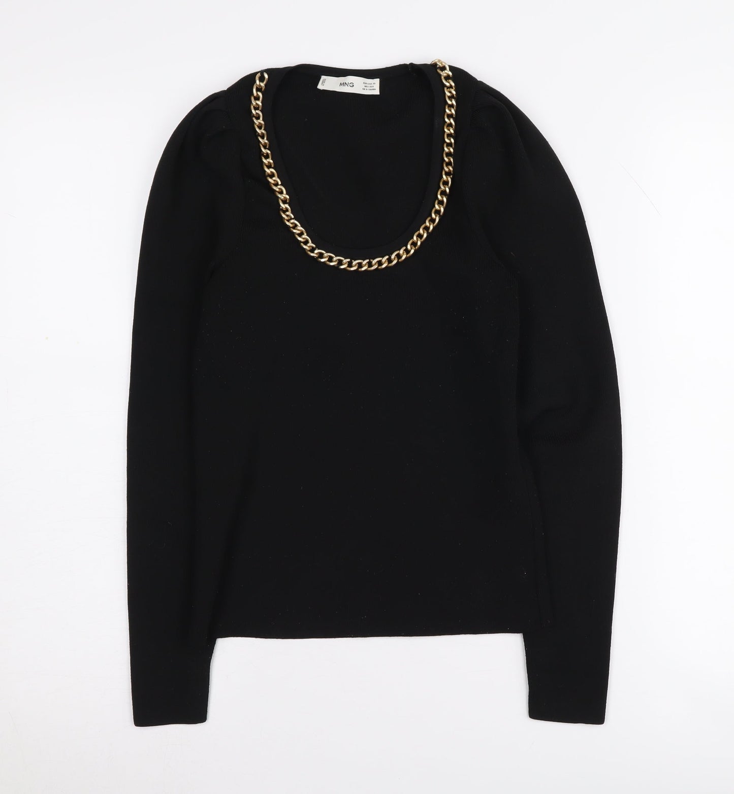 MNG Women's Black XS Long Sleeve Knit Top