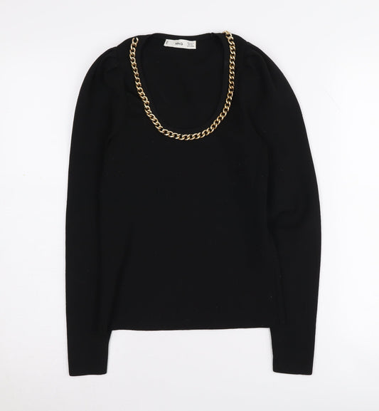 MNG Women's Black XS Long Sleeve Knit Top