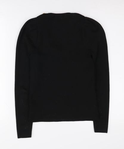 Mango Women's Black XS Long Sleeve Knit Top