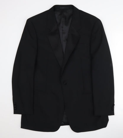 FH Men's Black Size 42 Blazer Jacket - Wool Blend - Excellent