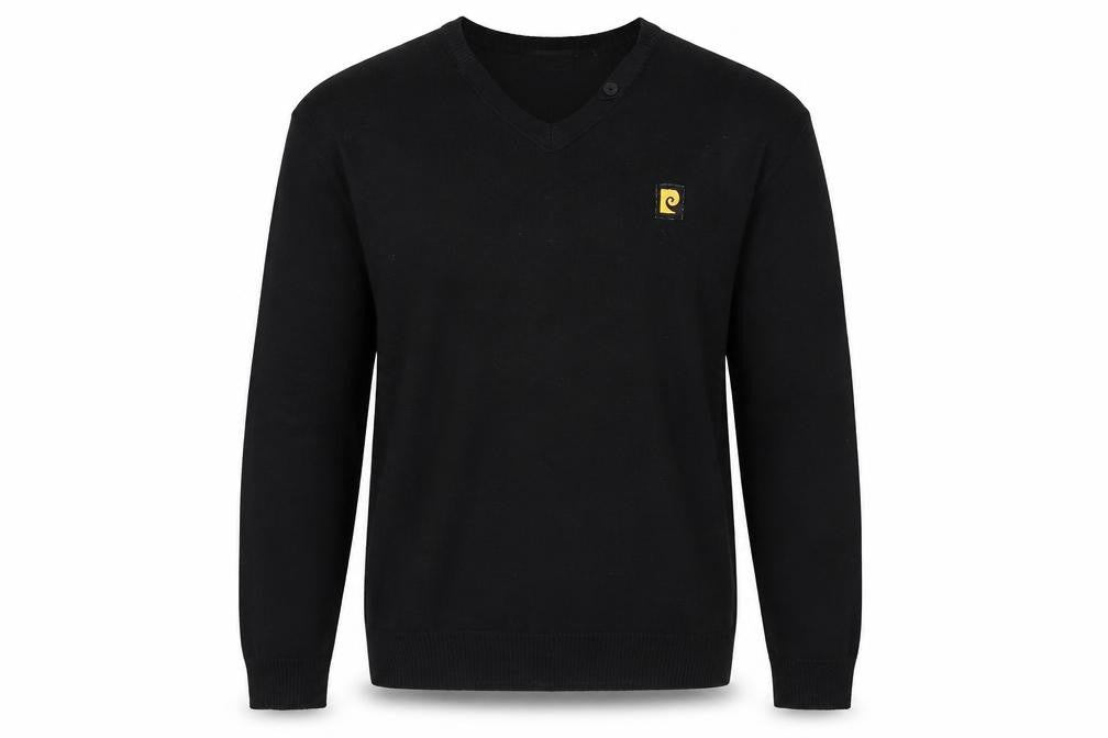 Pierre Cardin Men's Black V-Neck Pullover Jumper, Size L