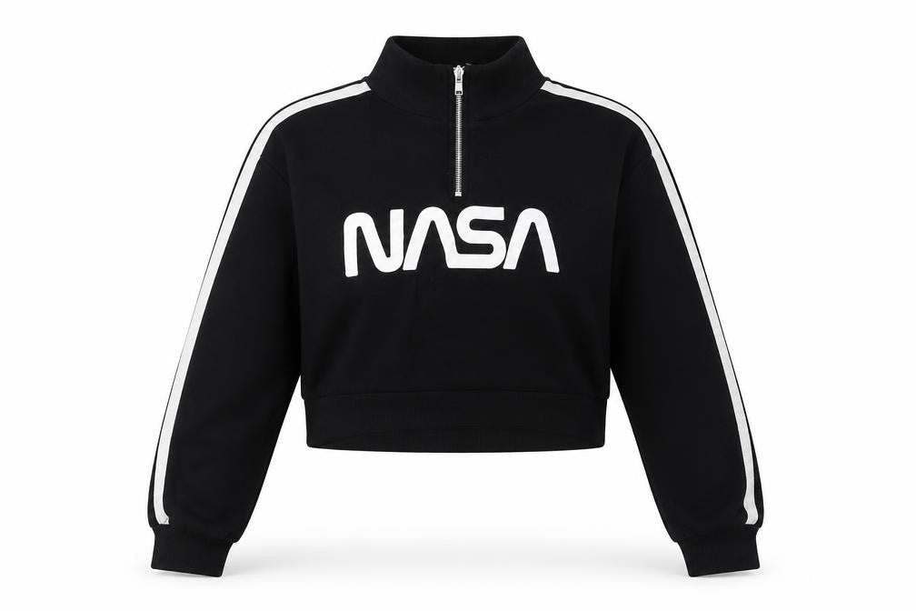 H&M Women's Black NASA Henley Sweatshirt S