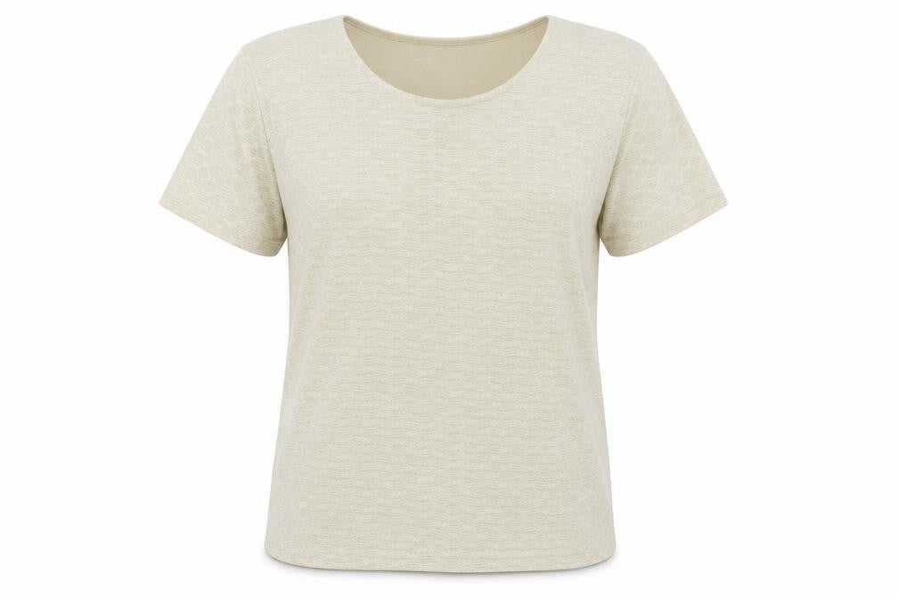 EWM Women's Beige T-Shirt L Round Neck