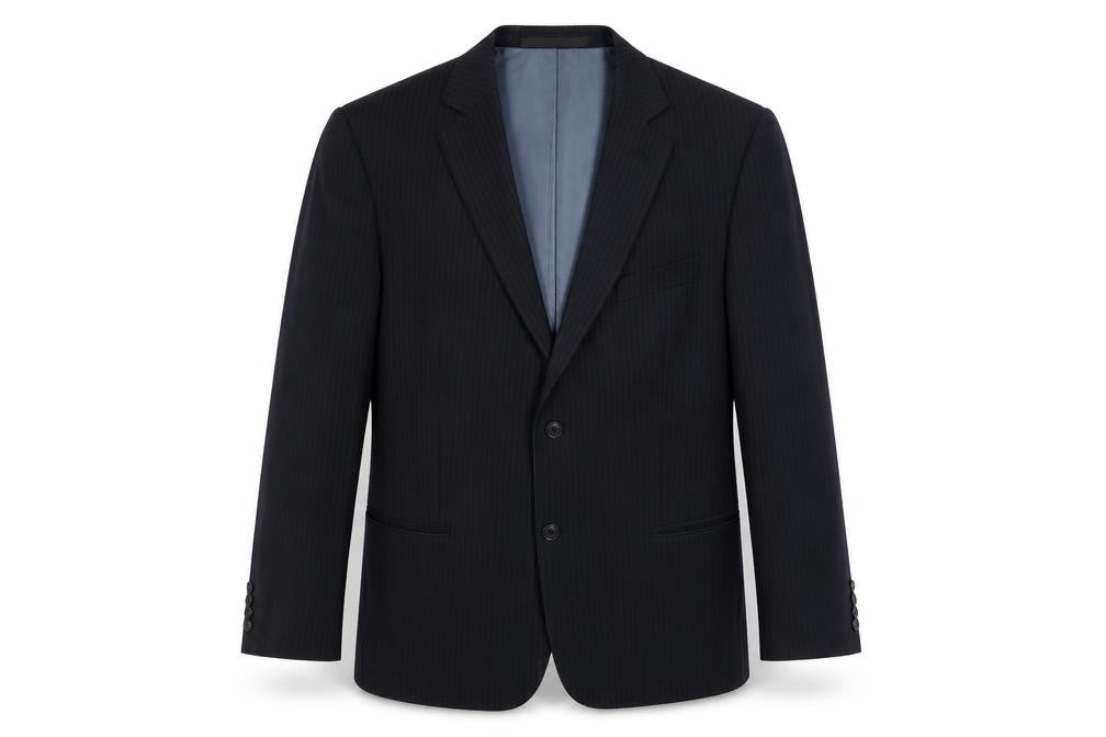 Marks & Spencer Men's Blue Striped Blazer Size 42R