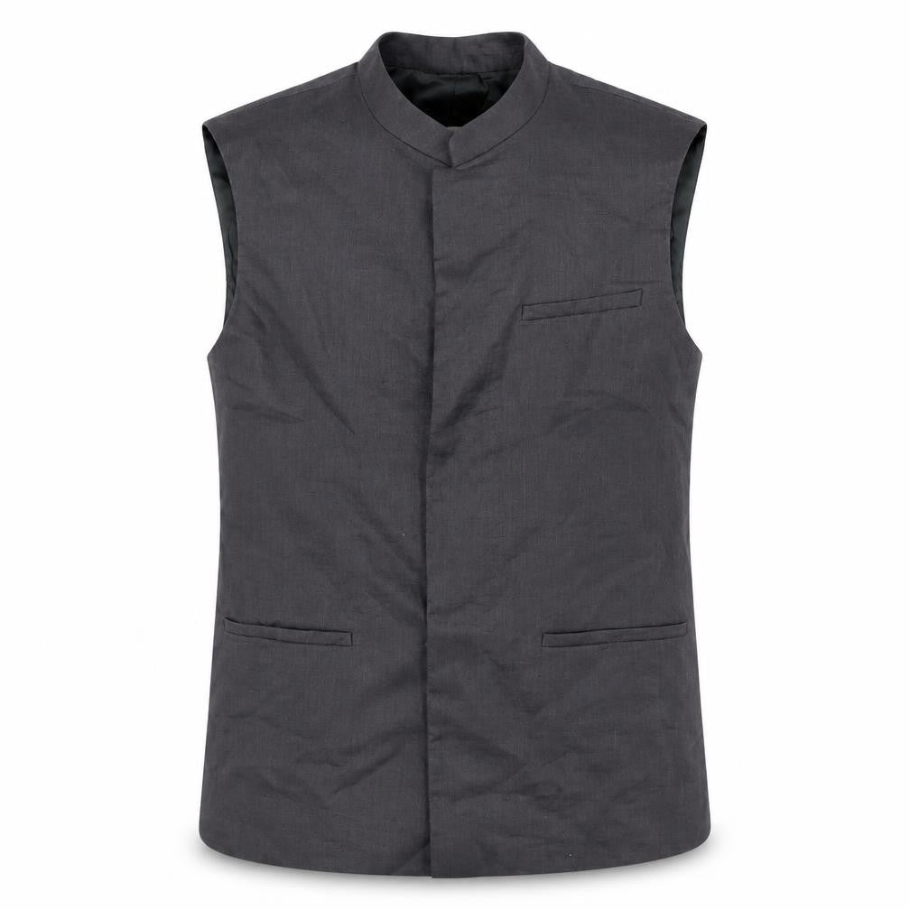 Shikara Sapphire Men's Black Waistcoat Medium