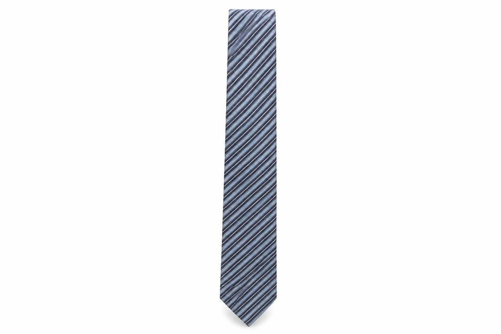 Hugo Boss Men's Blue Striped Silk Tie One Size